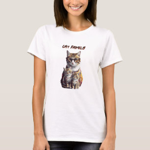 Camiseta familia de gatos