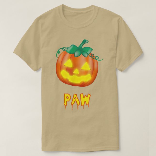 Camiseta Familia de Halloween divertida Paw JackOLantern Ca (Diseño del anverso)