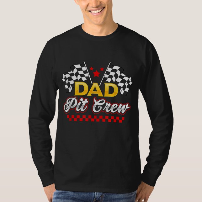 Camiseta Familia de la fiesta de cumpleaños de Race Car Pit (Anverso)