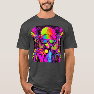 Camiseta familia de la fiesta de música electro UV fluoresc
