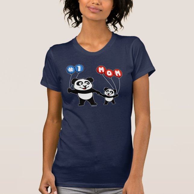 Camiseta Familia de la panda de la mamá del número uno (Anverso)