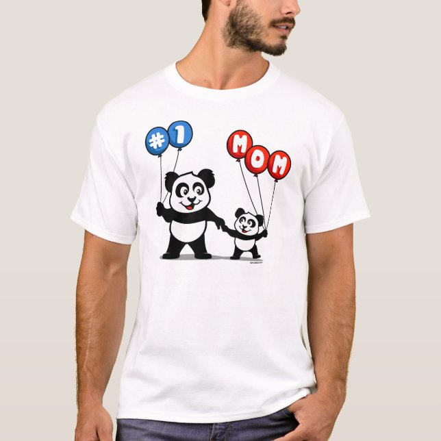 Camiseta Familia de la panda de la mamá del número uno (Anverso)