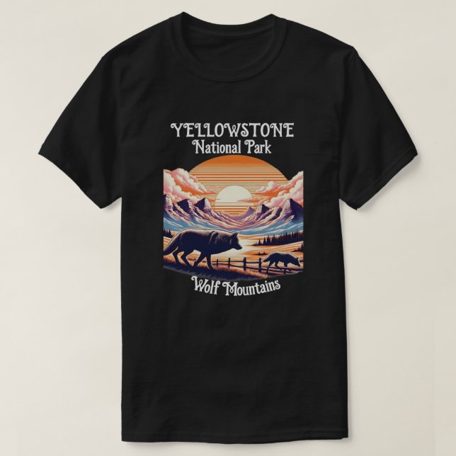 Camiseta Familia de lobos majestuosa en Meadow (Diseño del anverso)