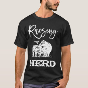 Camiseta Familia de Mamá Vaca Criando Mi Rebaño Vida de Gra