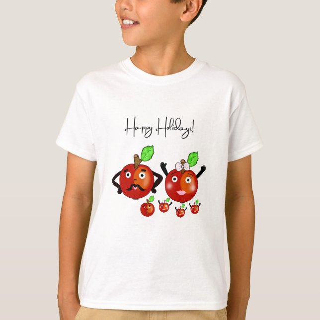 Camiseta Familia de manzanas rojas curas (Anverso)