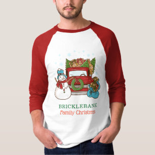 Camiseta Familia de muñeco de nieve de Navidad personalizad