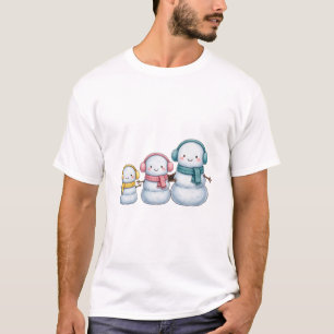 Camiseta Familia de muñeco de nieve Kawaii - Navidad invern