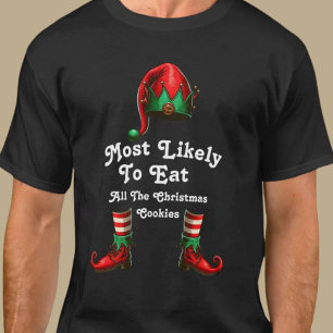 Camiseta Familia de Navidad Más Probable para Enano Persona