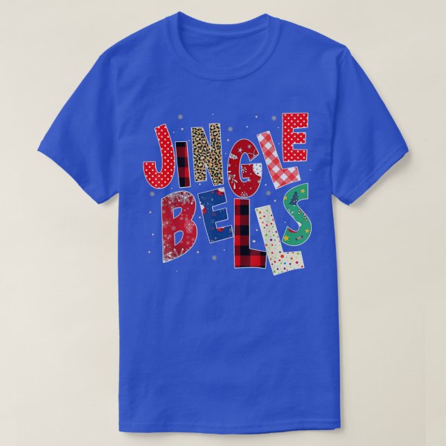 Camiseta Familia de Navidades de campanas rojas de jingle P (Diseño del anverso)