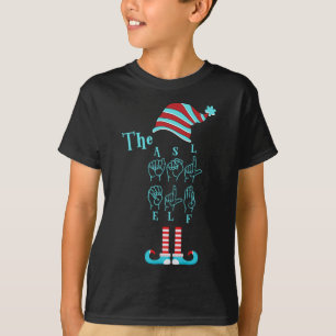Camiseta Familia de Navidades Elf de Lenguaje de Rótulo ASL