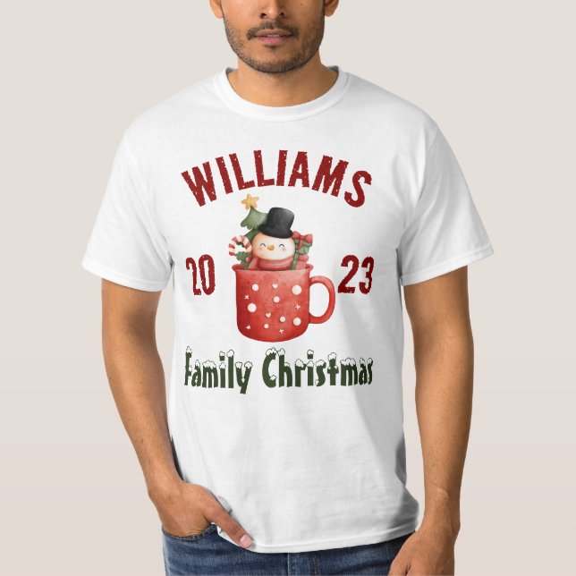 Camiseta Familia de Navidades que coinciden con personaliza (Anverso)