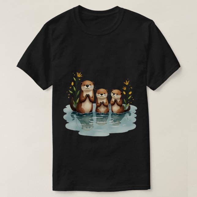 Camiseta Familia de nutrias (Diseño del anverso)