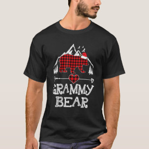 Camiseta Familia de Pajama de oso Grammy de Plaid Rojo