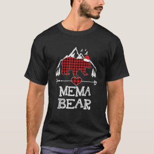 Camiseta Familia de Pajama de Oso Mema de Plata Roja