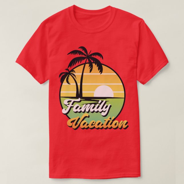 Camiseta Familia De Palmeras Exóticas Vacaciones Retro Suns (Diseño del anverso)
