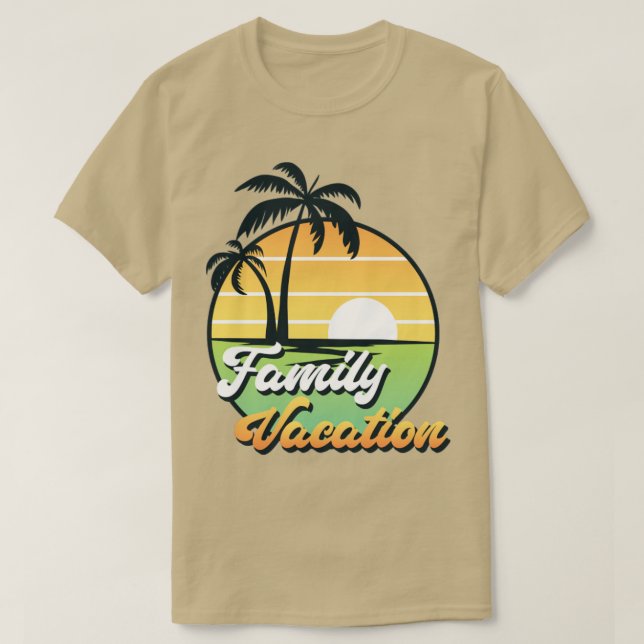 Camiseta Familia De Palmeras Exóticas Vacaciones Retro Suns (Diseño del anverso)