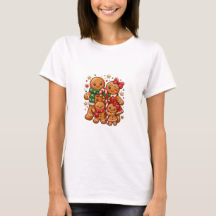 Camiseta Familia de pan de jengibre kawaii