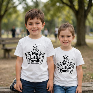Camiseta Familia de Panda 2 Padres 2 Niños - Mi Pequeña Fam