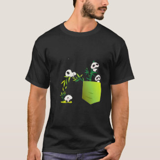 Camiseta Familia de Panda y Panda de Bolsillo