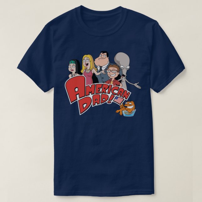 Camiseta Familia De Papá Americano Con Logo (Diseño del anverso)