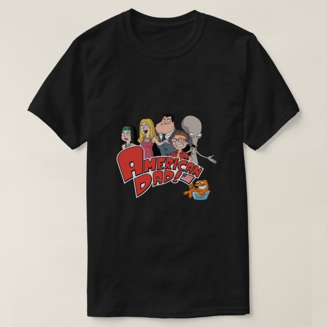 Camiseta Familia De Papá Americano Con Logotipo Esencial (Diseño del anverso)