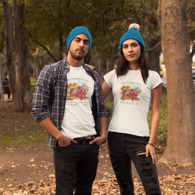 Camiseta Familia De Parches De Calabaza Granja Rústica Caíd (Subido por el creador)