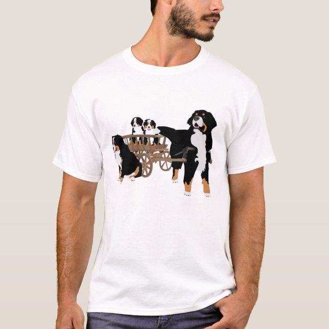 Camiseta Familia de perro de la montaña de Bernese con el (Anverso)