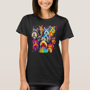 Camiseta Familia de perros Schnauzer Pop Art
