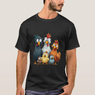 Camiseta Familia de pollos Gallina Gallo Pollitos Granja