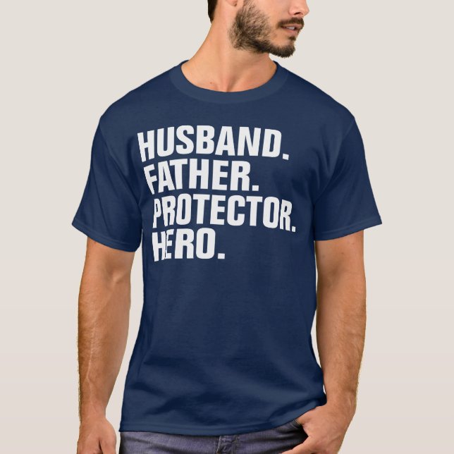 Camiseta Familia de regalos del Hero del Padre del Marido (Anverso)