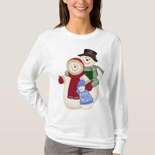 Camiseta Familia de Snowman escarcha - Azul