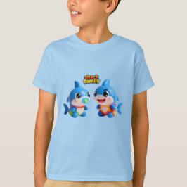 Camiseta Familia de tiburones linda 3D Personaje de dibujos