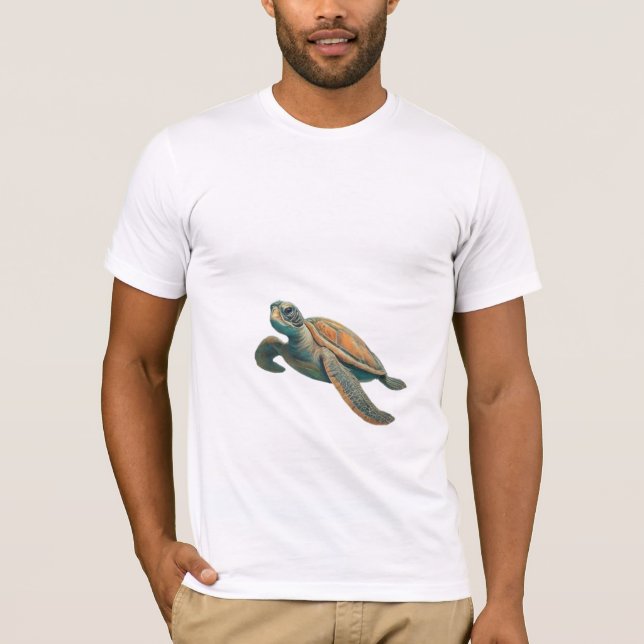 Camiseta Familia de tortugas marinas en el arrecife de cora (Anverso)