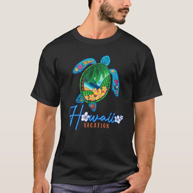Camiseta Familia de vacaciones de Hawaii con tortuga marina (Anverso)