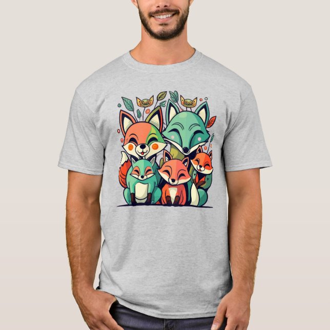 Camiseta familia de zorros (Anverso)