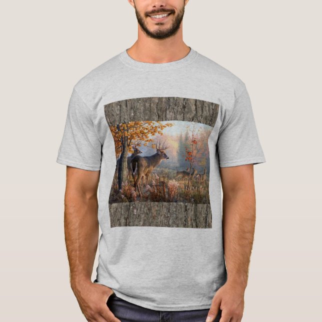 Camiseta Familia Deer Jugando En Campo (Anverso)