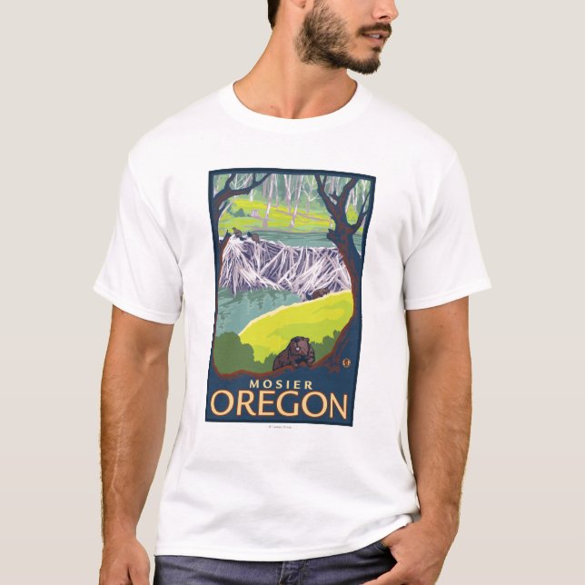 Camiseta Familia del castor - Mosier, Oregon (Anverso)