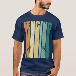 Camiseta familia del deporte retro de esgrima
