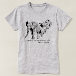 Camiseta Familia del elefante en fauna africana de la