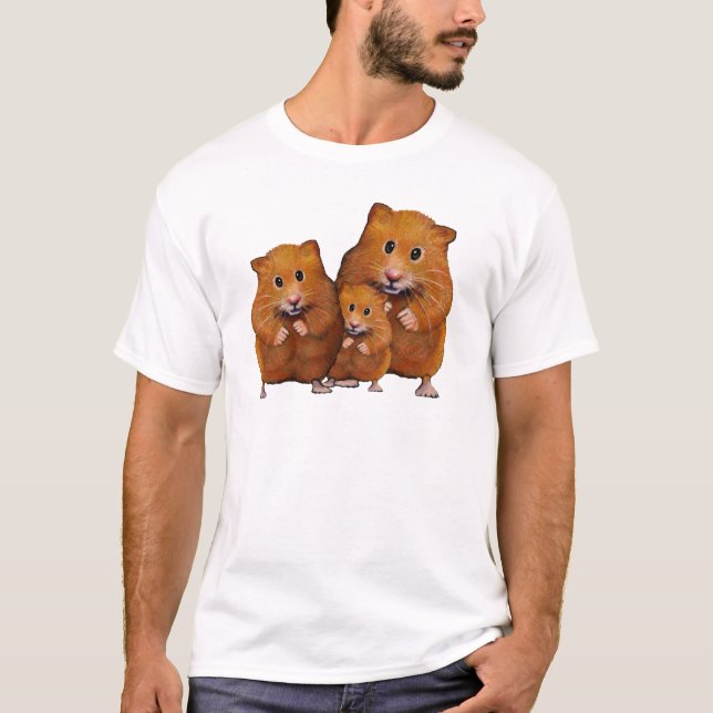 Camiseta Familia del hámster de tres: Lindo: Lápiz del (Anverso)