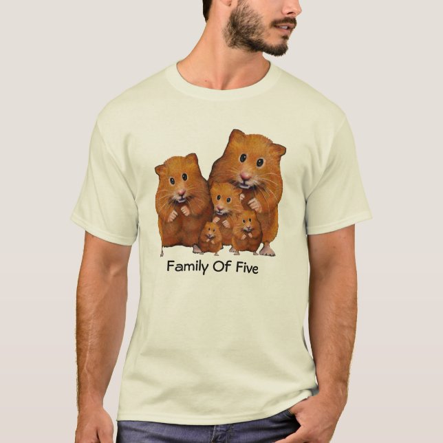 Camiseta Familia del hámster: Padres, niños: Arte del lápiz (Anverso)