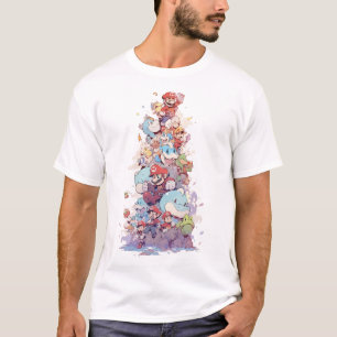 Camiseta Familia del Héroe Píxel Retro