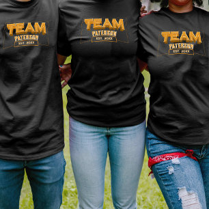 Camiseta Familia Deportiva Equipo Amarillo Crew Nombre Pers