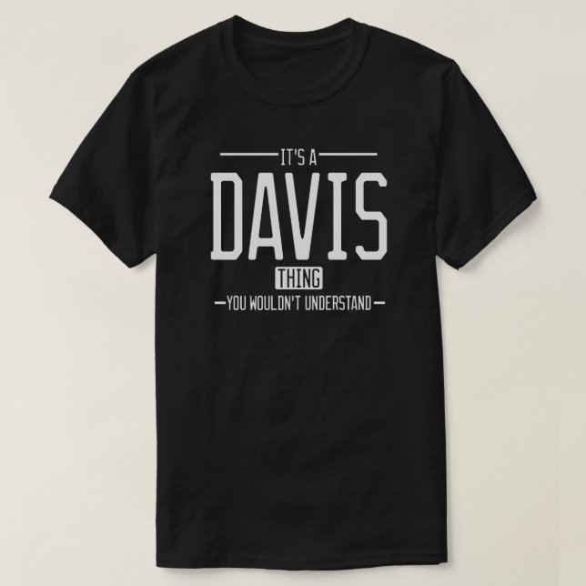 Camiseta Familia divertida de apellidos Davis (Diseño del anverso)