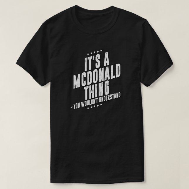 Camiseta Familia divertida de apellidos Mcdonald (Diseño del anverso)