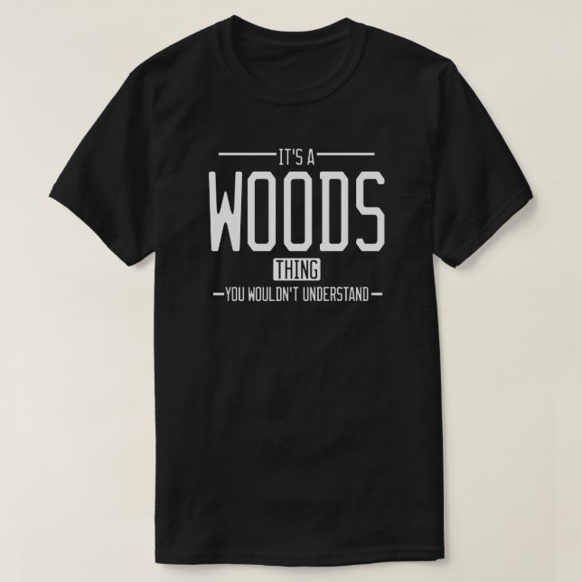 Camiseta Familia divertida de apodos de Woods (Diseño del anverso)