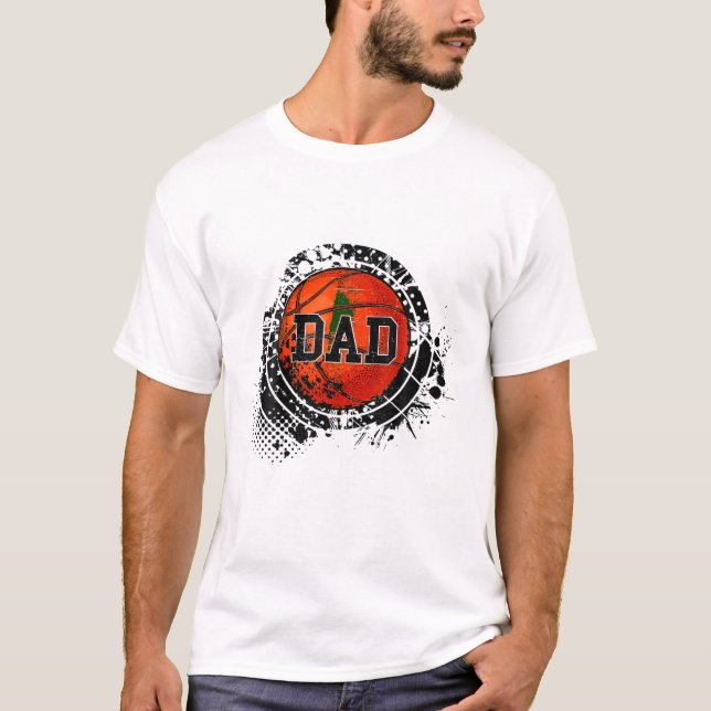 Camiseta Familia divertida de baloncesto con papá (Anverso)