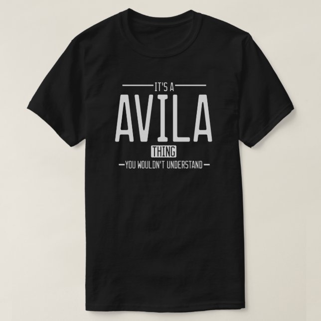Camiseta Familia divertida del apellido Avila (Diseño del anverso)