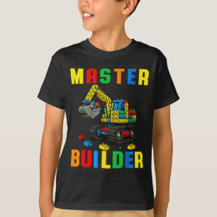 Camiseta Familia Divertida Maestro Constructor Bloques De C