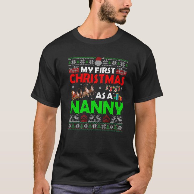 Camiseta Familia divertida, mis primeros Navidades como nan (Anverso)